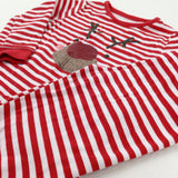 Reindeer Red Striped Pyjamas - Boys/Girls 9-12 Months