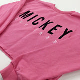 'Mickey Est 1928' Pink Cropped Sweatshirt - Girls 10-11 Years