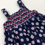 Flowers Navy Dress - Girls 12-18 Months