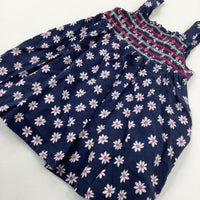 Flowers Navy Dress - Girls 12-18 Months