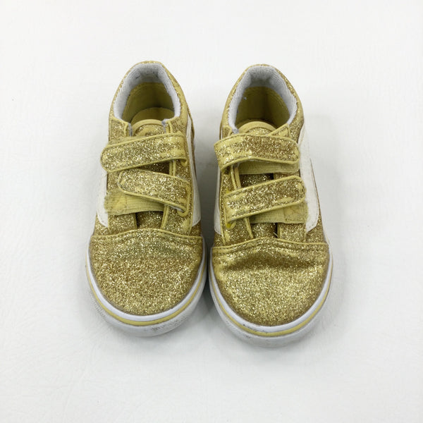 Glittery Yellow Canvas Shoes - Size 7.5