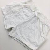 White Jersey Shorts - Girls 12-18 Months