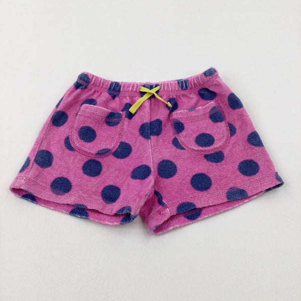 Spotty Pink Towelling Shorts - Girls 6-7 Years