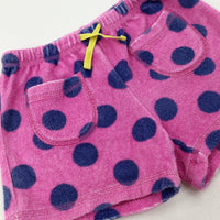 Spotty Pink Towelling Shorts - Girls 6-7 Years