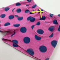 Spotty Pink Towelling Shorts - Girls 6-7 Years