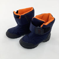 Navy Lined Waterproof Boots - Size 8C