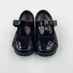 Flowers Black Baby Shoes - Size 5E