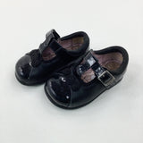 Flowers Black Baby Shoes - Size 5E