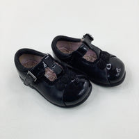 Flowers Black Baby Shoes - Size 5E