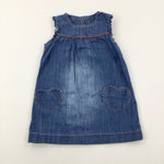 Mid Blue Denim Dress - Girls 12-18 Months