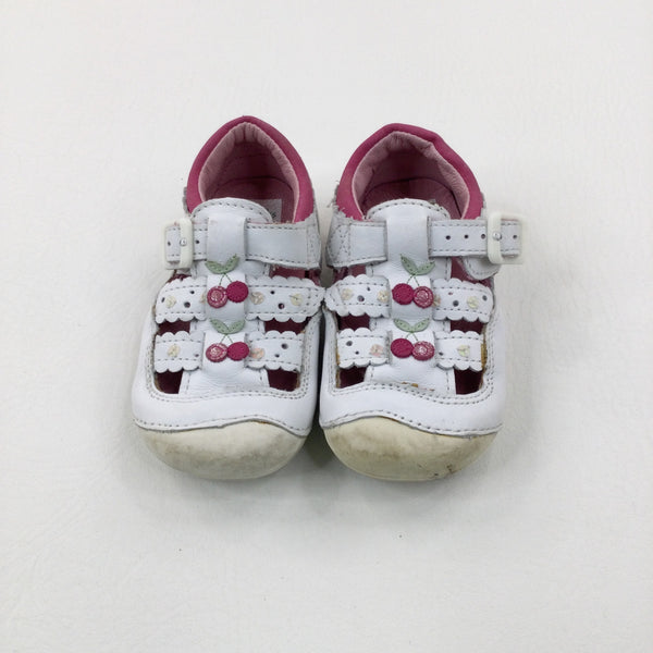 Cherries White Baby Shoes Size 0