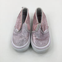 Glittery Pink Canvas Shoes - Size 9