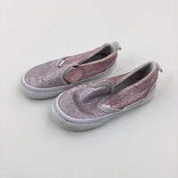 Glittery Pink Canvas Shoes - Size 9