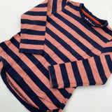 Navy & Orange Striped Long Sleeve Top - Boys 18-24 Months