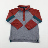 Grey & Red Rugby Shirt - Boys 18-24 Months