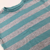 Green & Grey Striped T-Shirt - Boys 18-24 Months