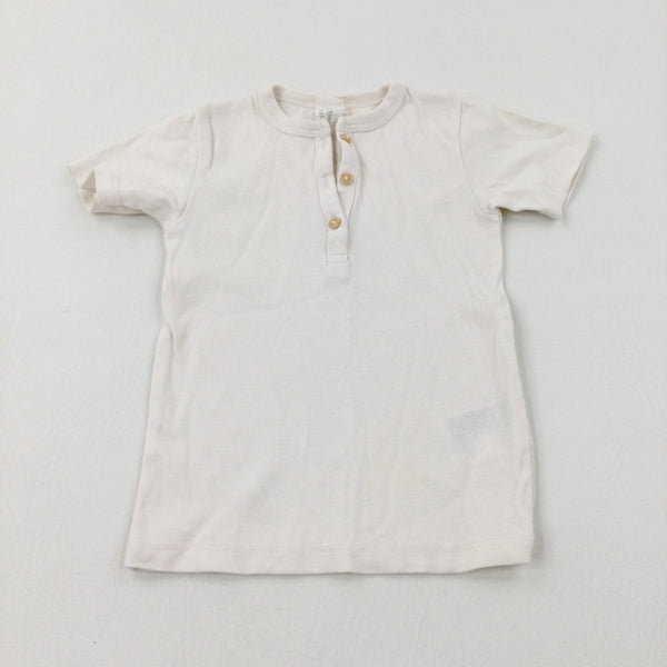 Cream Cotton T-Shirt - Boys 2-3 Years