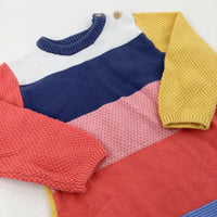 Colourful Striped Knitted Dress - Girls 18-24 Months