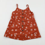 Flowers Orange Dress - Girls 18-24 Months