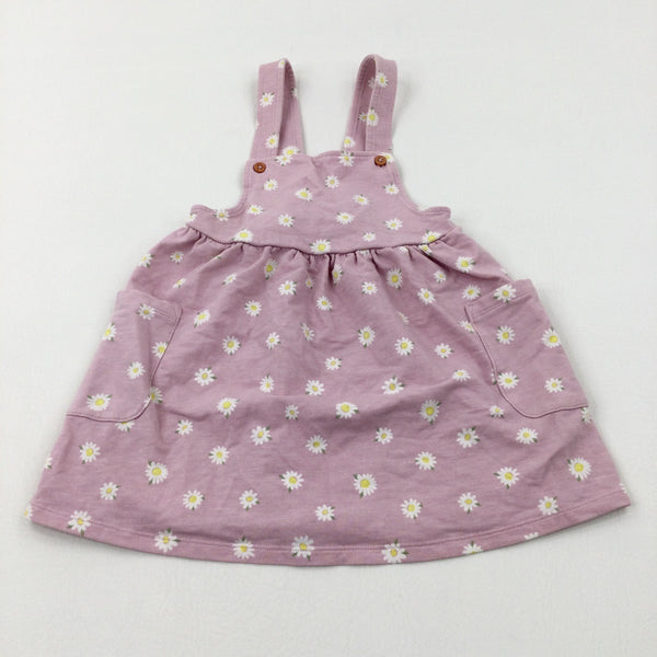 Daisies Lilac Jersey Dungaree Dress - Girls 2-3 Years