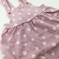 Daisies Lilac Jersey Dungaree Dress - Girls 2-3 Years