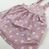 Daisies Lilac Jersey Dungaree Dress - Girls 2-3 Years