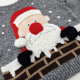 Father Christmas Spotty Grey Knitted Jumper - Boys/Girls 4-5 Years