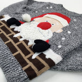 Father Christmas Spotty Grey Knitted Jumper - Boys/Girls 4-5 Years