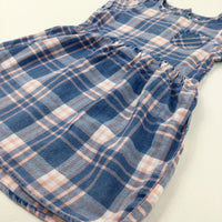 Light Blue & Pink Tartan Dress - Girls 2-3 Years