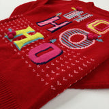 'HO HO HO' Red Knitted Jumper - Boys/Girls 7-8 Years