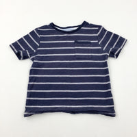 Navy Striped Cotton T-Shirt - Boys 3-4 Years