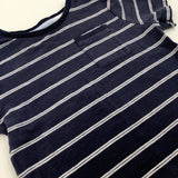 Navy Striped Cotton T-Shirt - Boys 3-4 Years