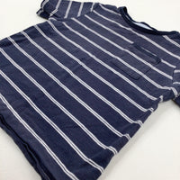 Navy Striped Cotton T-Shirt - Boys 3-4 Years