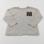 'M' Cream Long Sleeve Top - Boys 3-4 Years