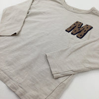 'M' Cream Long Sleeve Top - Boys 3-4 Years