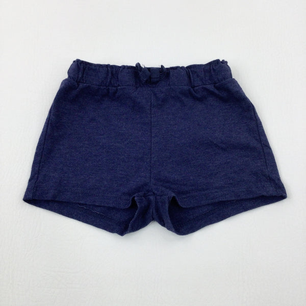 Navy Jersey Shorts - Girls 18-24 Months