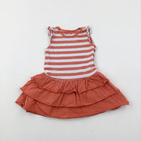 Orange Striped Dress  - Girls 18-24 Months