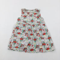 Flowers White Dress - Girls 18-24 Months