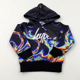 **NEW** 'Hype' Colourful Black Hoodie - Boys 3-4 Years