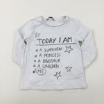 'Today I Am..' Stars White Long Sleeve Top - Boys 3-4 Years