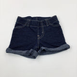 Navy Denim Effect Shorts - Girls 18-24 Months