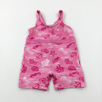 Seahorses Pink Swim Suit - Girls 18-24 Months