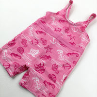 Seahorses Pink Swim Suit - Girls 18-24 Months