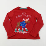 'It's Christmoose' Decorative Moose Red Long Sleeve Top - Boys/Girls 4-5 Years