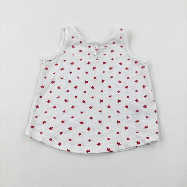 Stars White & Red Vest Top - Girls 18-24 Months