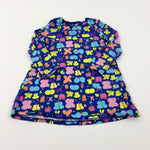 Butterflies Blue Jersey Dress - Girls 3-4 Years