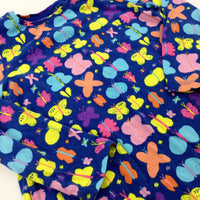 Butterflies Blue Jersey Dress - Girls 3-4 Years