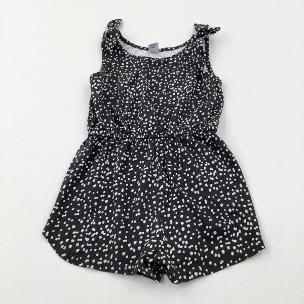 Patterned Charcoal Grey Jersey Playsuit - Girls 3-4 Years