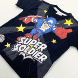 **NEW** 'Super Soldier' Marvel Superheroes Navy T-Shirt - Boys 2-3 Years
