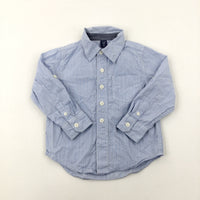 Blue Checked Long Sleeve Shirt - Boys 2-3 Years